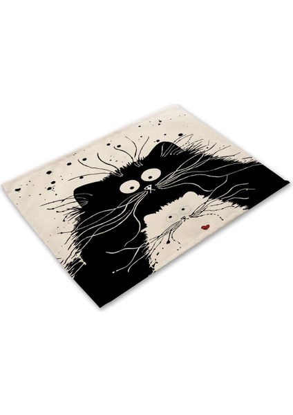 Siyah Kedili 6'lı Bardak Altlığı Seti 32X42CM (Yurt Dışından) fiyatları