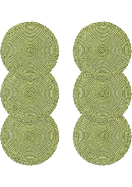 6'lı Dantel Bardak Altlığı Seti 38CM Yeşil (Yurt Dışından)