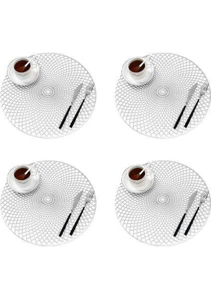 4'lü 38CM Gümüş Bardak Altlığı Seti (Yurt Dışından)