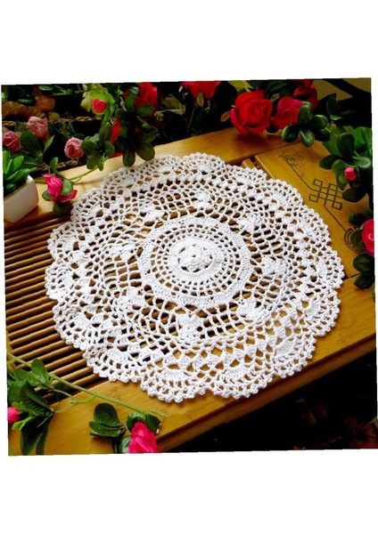 1 x 30CM El Tığ Işi Servis Altlığı (Beyaz) (Yurt Dışından)