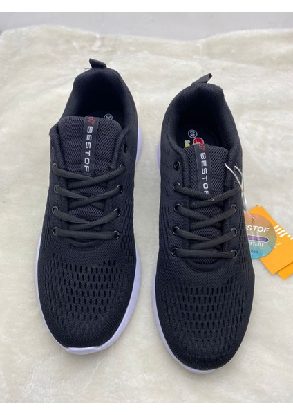 Çiğdem Memory Taban,hava Alabilen Siyah Erkek Spor Ayakkabı - Siyah Beyaz - 40 - ST02435-SİYAH Beyaz-40