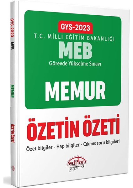 2023 Milli Eğitim Bakanlığı GYS Memur Özetin Özeti Yayınevi modelleri