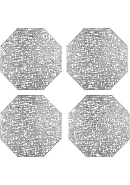 4x 38CM Kesilmiş Servis Altlıkları (Gümüş) (Yurt Dışından)
