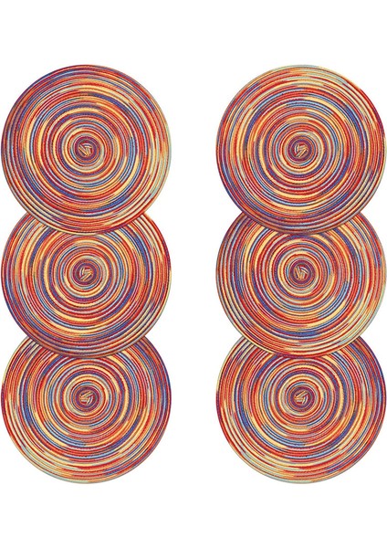 6'lı Gökkuşağı Bardak Altlığı Seti 38CM (Yurt Dışından)