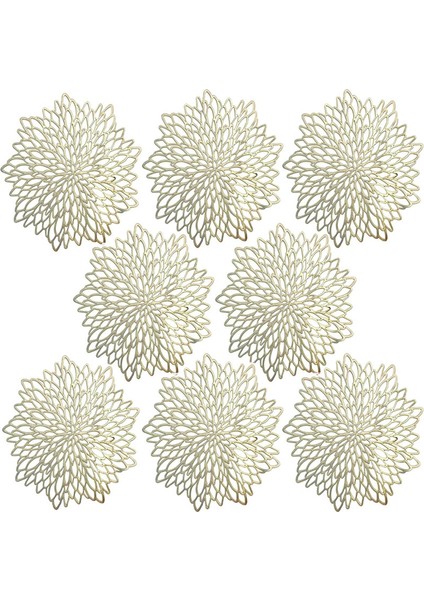 8 Adet Isıya Dayanıklı Fincan Tabağı (Altın) (Yurt Dışından)