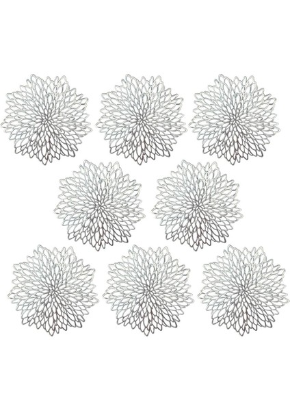 8 Adet Isıya Dayanıklı Fincan Tabağı (Gümüş) (Yurt Dışından)