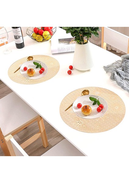 4 x 38CM Altın Yuvarlak Kar Tanesi Servis Altlıkları (Yurt Dışından) fırsatları