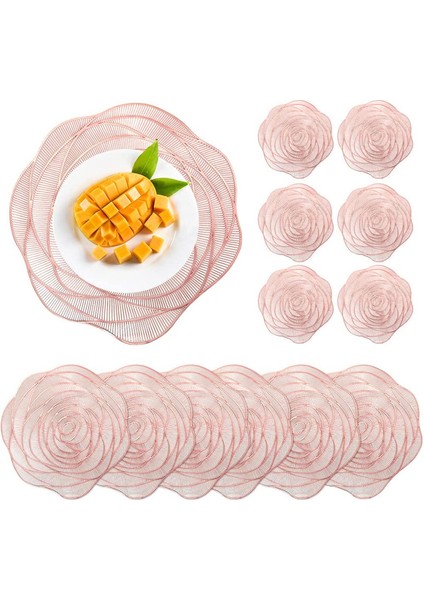 6'lı Güllü Servis Altlığı Seti (Gül) (Yurt Dışından)
