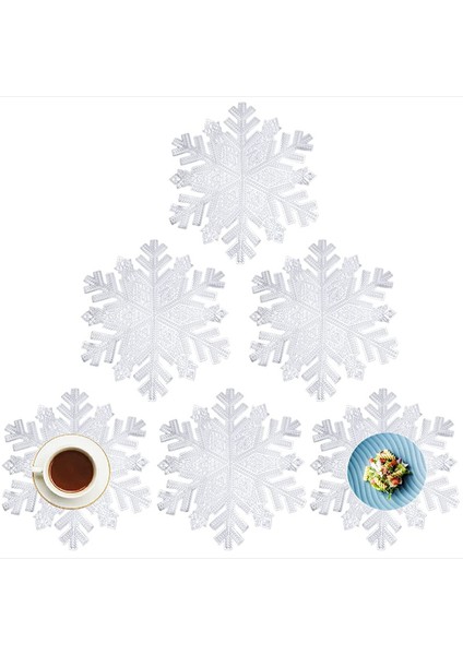 6 x 38CM Kar Tanesi Servis Altlıkları (Gümüş) (Yurt Dışından)