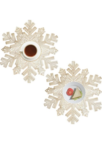 2 x 38CM Kar Tanesi Placemats (Altın) (Yurt Dışından)