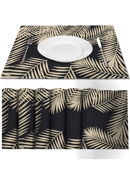 6'lı Pvc Bardak Altlığı Seti 44*29CM (Siyah) (Yurt Dışından)