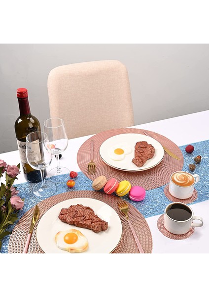 8'li Pvc Servis Altlığı Seti (Pembe Altın) (Yurt Dışından) fiyatları