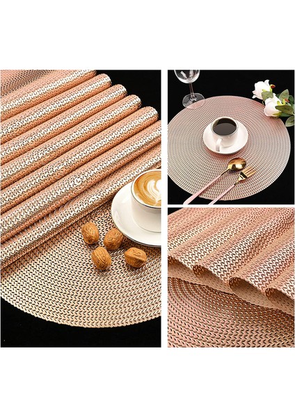 8'li Pvc Servis Altlığı Seti (Pembe Altın) (Yurt Dışından) modelleri