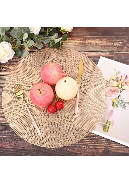 8'li Pvc Servis Altlığı Seti (Pembe Altın) (Yurt Dışından) fırsatları