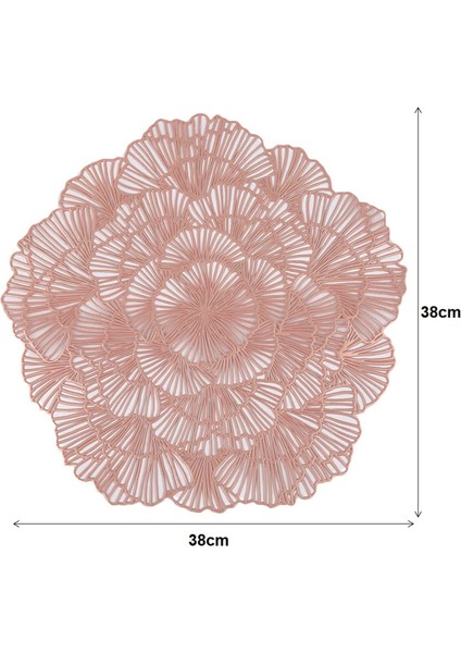 6 x 38CM Çiçek Dallı Servis Altlığı (Pembe Altın) (Yurt Dışından) fiyatları