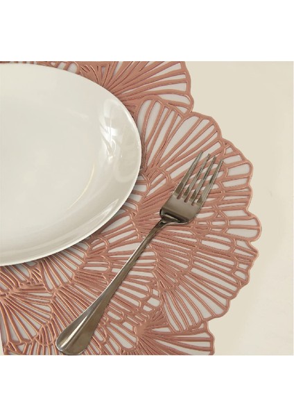6 x 38CM Çiçek Dallı Servis Altlığı (Pembe Altın) (Yurt Dışından) indirimleri