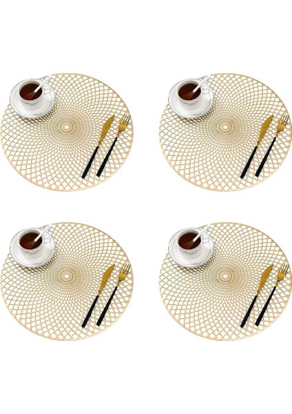 4'lü Altın 38CM Bardak Altlığı Seti (Yurt Dışından)