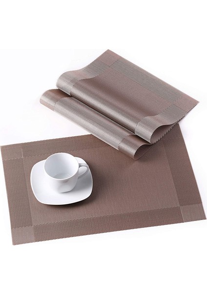 8x Dikdörtgen Servis Altlığı (Şampanya) (Yurt Dışından)