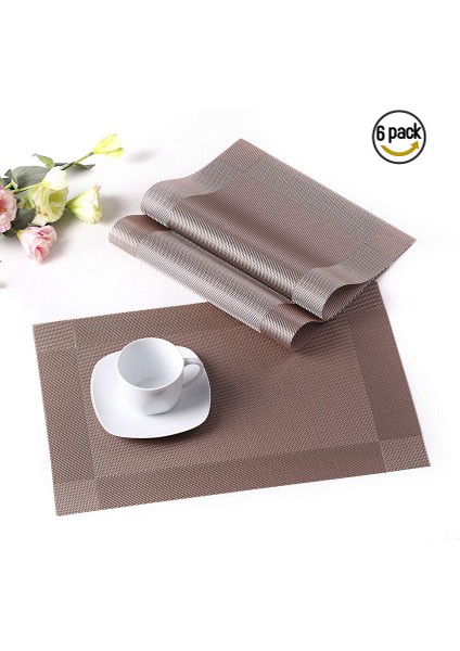 8x Dikdörtgen Servis Altlığı (Şampanya) (Yurt Dışından) fiyatları