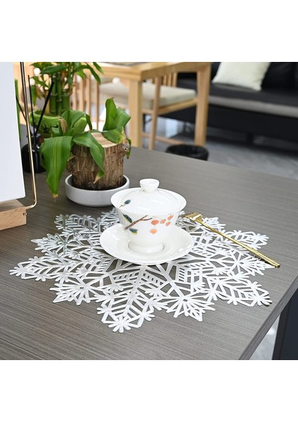 Kar Taneli 6'lı Bardak Altlığı Seti (Gümüş) (Yurt Dışından) fiyatları