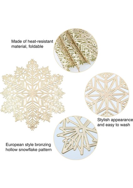 Kar Taneli 6'lı Bardak Altlığı Seti (Altın) (Yurt Dışından) modelleri