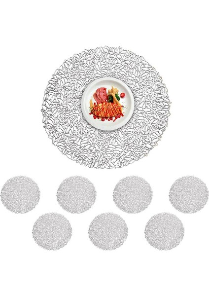8x Minimalist Bardak Altlığı 38CM (Gümüş) (Yurt Dışından)
