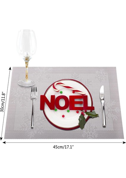 4x 45X30CM Kar Tanesi Placemats (Gümüş) (Yurt Dışından) fiyatları