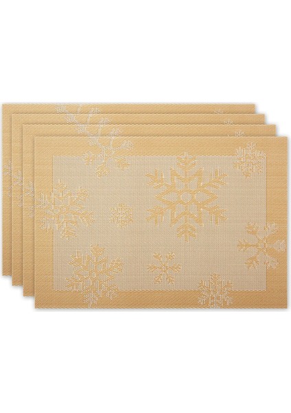 4x 4 x 45X30CM Kar Tanesi Placemats (Altın) (Yurt Dışından)