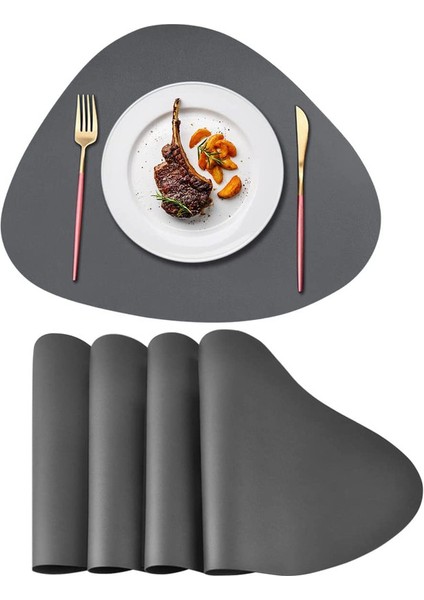 4x 34X41CM Üçgen Servis Altlığı (Gri) (Yurt Dışından)