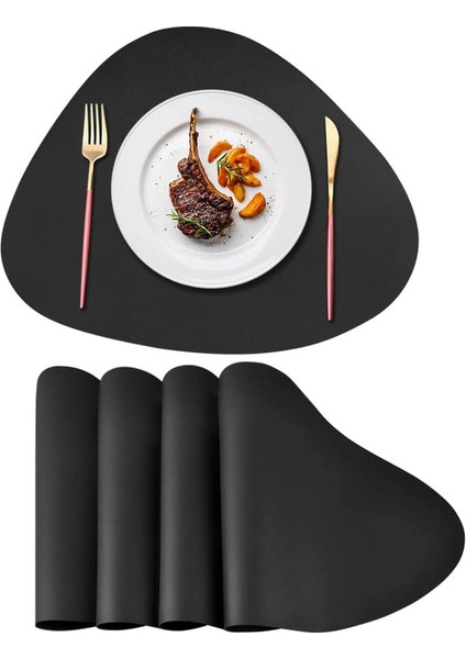 4x 34X41CM Üçgen Plaka Pedleri (Siyah) (Yurt Dışından)