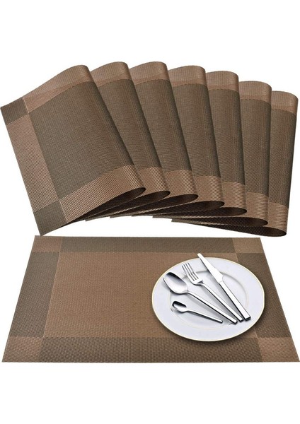 8 Dokuma Masa Runnerları (Kahverengi) (Yurt Dışından)