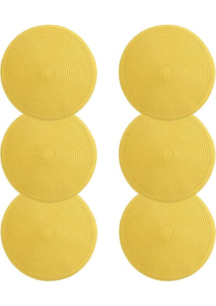 6'lı Kaymaz Bardak Altlığı Seti 38CM (Sarı) (Yurt Dışından)