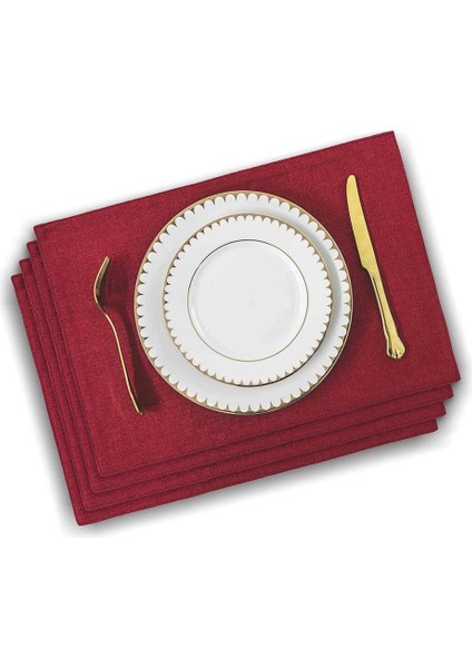 4x 33 x 48CM Koyu Kırmızı Bardak Altlığı (Yurt Dışından) indirimleri
