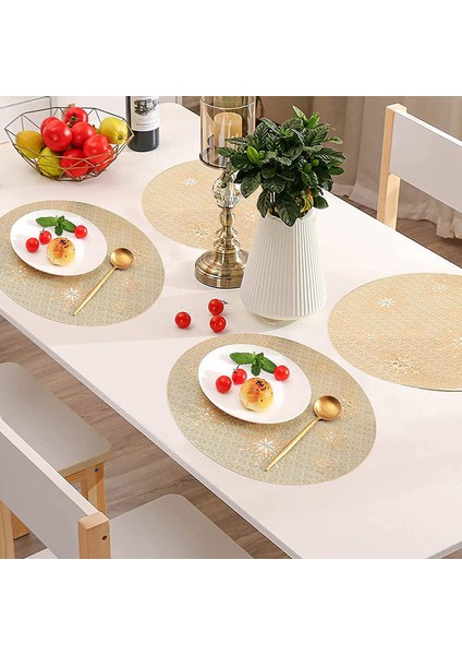 4 x 38CM Altın Yuvarlak Kar Tanesi Servis Altlıkları (Yurt Dışından) indirimleri