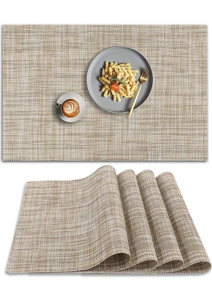 4'lü Yıkanabilir Bardak Altlığı Seti 45X30CM (Altın) (Yurt Dışından)