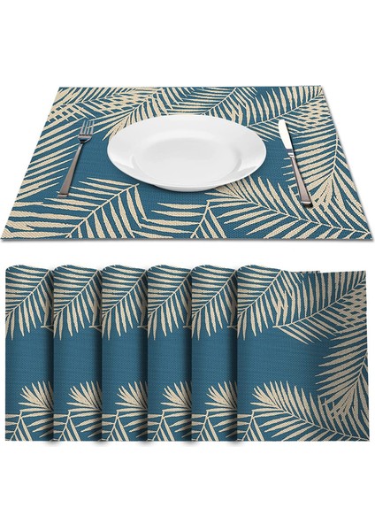 6'lı Pvc Bardak Altlığı Seti 44*29CM (Mavi) (Yurt Dışından)