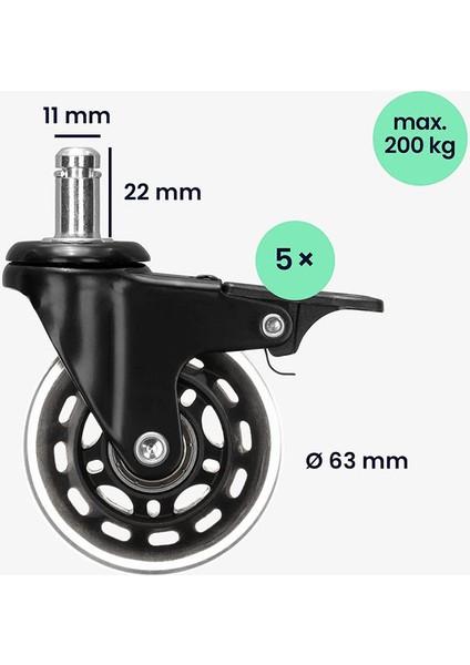 Frenli Koltuk 5 Tekerlekli Kit 25 (Yurt Dışından) fırsatları