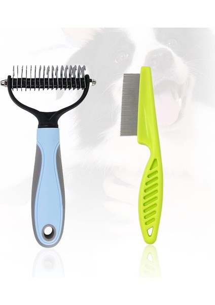 Pet Güzellik Aracı Tarak + Yeşil Iğne Tarak Mavi 17* 9cm (Yurt Dışından)