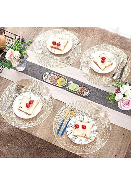 4'lü Folyolu Servis Altlığı Seti (Altın) (Yurt Dışından) modelleri