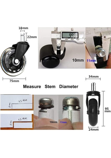 Ofis Koltuğu 5 Tekerlekli Set 75MM (Yurt Dışından) fiyatları