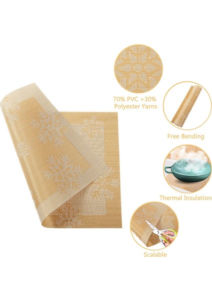 4x 4 x 45X30CM Kar Tanesi Placemats (Altın) (Yurt Dışından) fırsatları