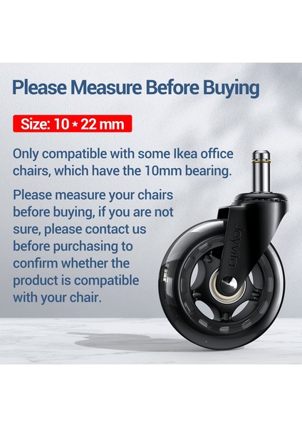 Ofis Koltuğu 5 Tekerlekli Set 10 x 22 mm (Yurt Dışından) fırsatları