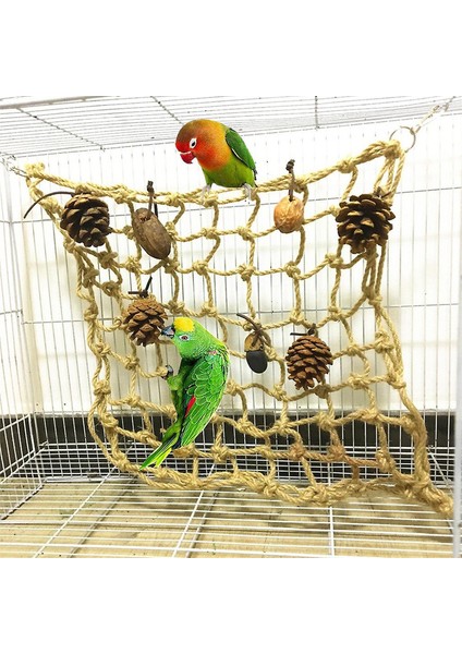 Kuş Oyuncağı Fındık Isırma Oyuncağı Komik Tırmanma Ağı (Orta Boy) (Yurt Dışından)