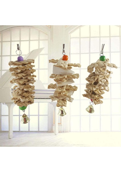 3'lü Doğal Ahşap Kuş Saman Kemirme Oyuncakları (Yurt Dışından) fiyatları