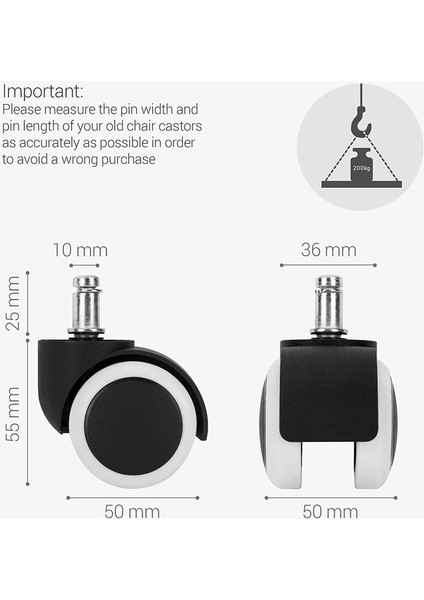 Beş Tekerlekli Döner Sandalye Seti Beyaz (Yurt Dışından) fırsatları
