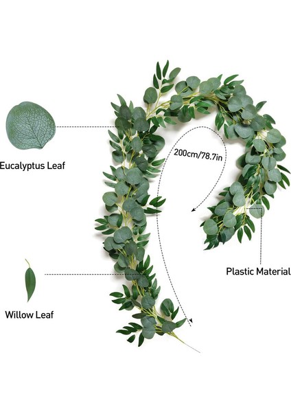 Asmak Için Yapay Okaliptüs Ipek Çelenkler (Okaliptüs Hasır) (Yurt Dışından) indirimleri