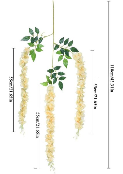 24'lü Yapay Çiçek Seti Ipek Asma Asma Çiçek Çelenkleri (Şampanya) (Yurt Dışından) modelleri