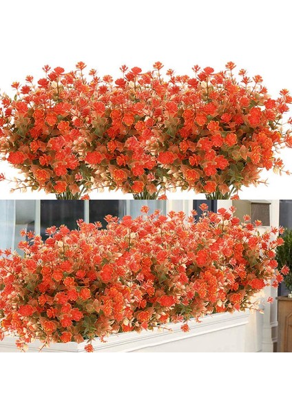 4 Adet Uv Işınlarına Dalı Asılı Yapay Bitki Çiçekleri (Kırmızı) (Yurt Dışından)