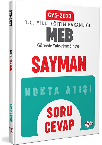 Editör Yayınları 2023 Milli Eğitim Bakanlığı GYS Sayman Soru - Cevap Yayınevi