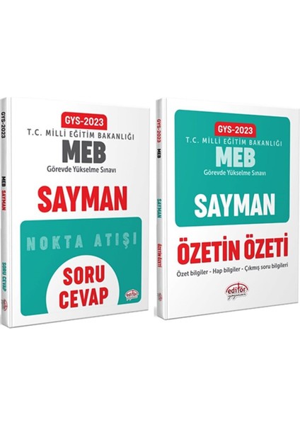 2023 MEB GYS Sayman Soru Cevap ve Özetin Özeti 2 Kitap Set